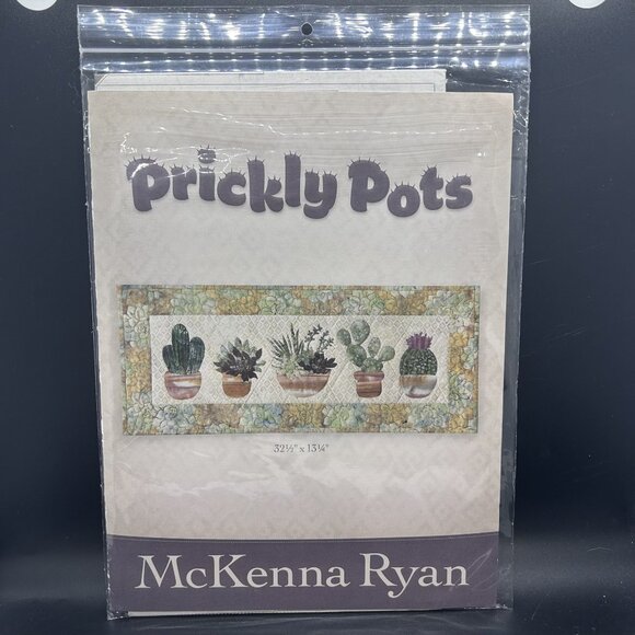 McKenna Ryan “Prickly Pots” (32.5” x 13 14”) Applique Quilt Sewing Pattern Uncut - Picture 1 of 5